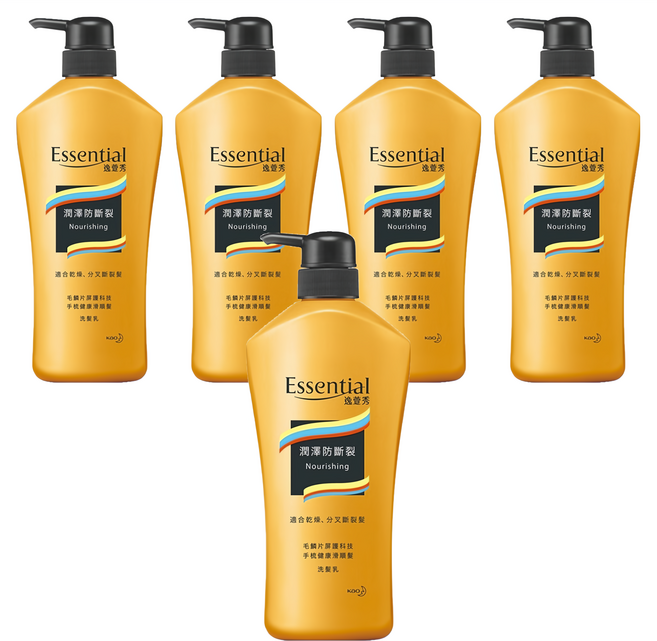 Essential 逸萱秀 瞬效修護系列 潤澤防斷裂洗髮乳 適用乾燥、分叉斷裂髮, 700ml, 5瓶