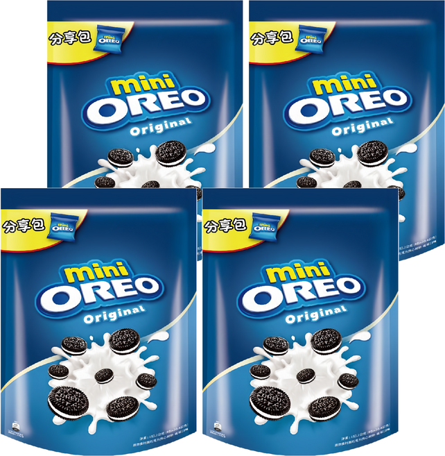 OREO 奧利奧 迷你夾心餅乾 香草口味分享包 8包入, 163.2g, 4袋