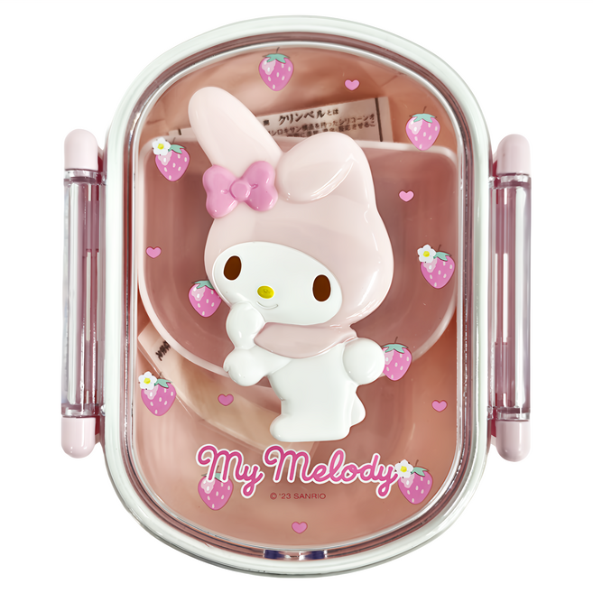 MY MELODY 美樂蒂 Sanrio 三麗鷗 樹脂浮雕雙透明雙扣便當盒 360ml, AG + 美樂蒂, 1個