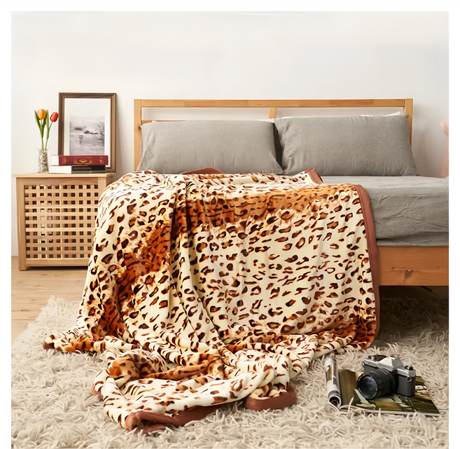 BELLE VIE 動物系列保暖法蘭絨毛毯 150x190cm 奢華豹紋 單人雙人適用