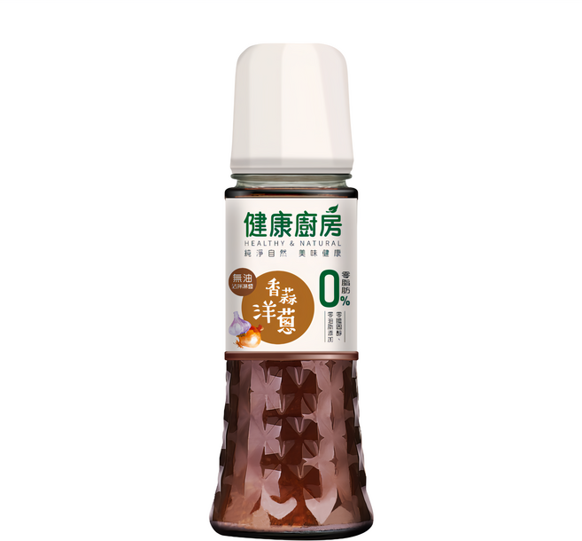 健康廚房 無油沾拌淋醬 香蒜洋蔥, 180ml, 1瓶