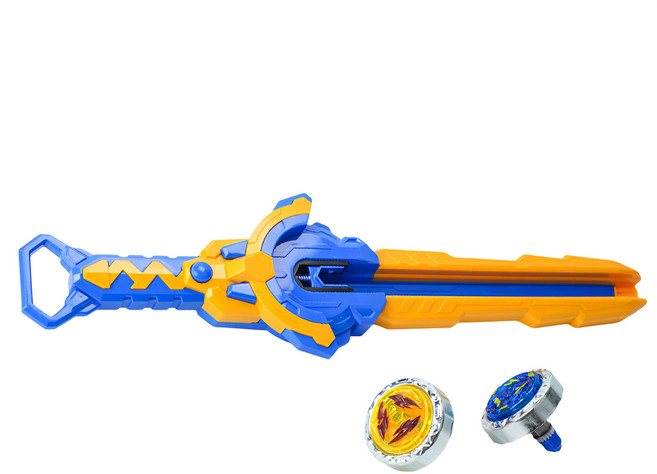 SGDM 森格動漫 劍魂飛陀 發射器 + 陀螺 2顆, 藍色, 1組