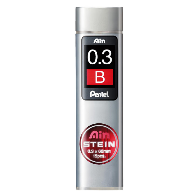Pentel 飛龍文具 Ain 筆芯 C273-B B, 0.3mm, 12個