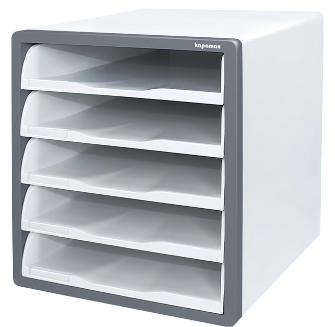 kapamax 開放式文件櫃, 深灰色, 5層