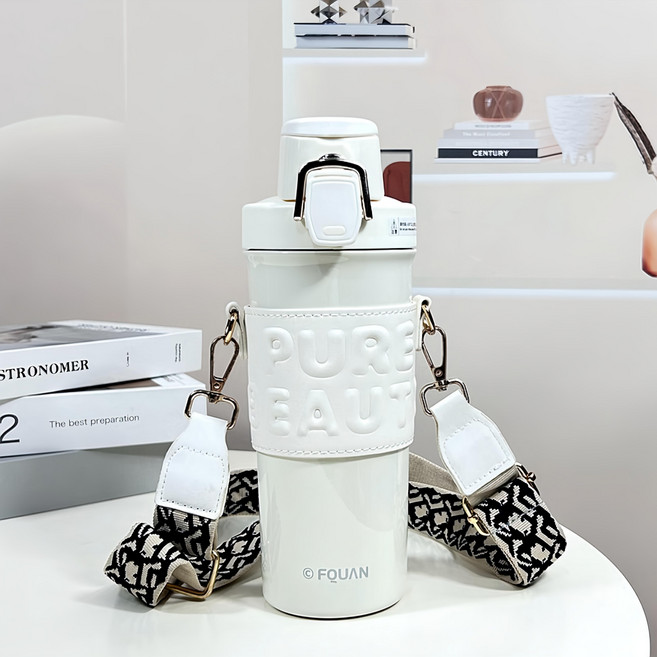 FQUAN 富全 Couselect 316不鏽鋼手提便攜保溫瓶, 680ml, 白色, 1個