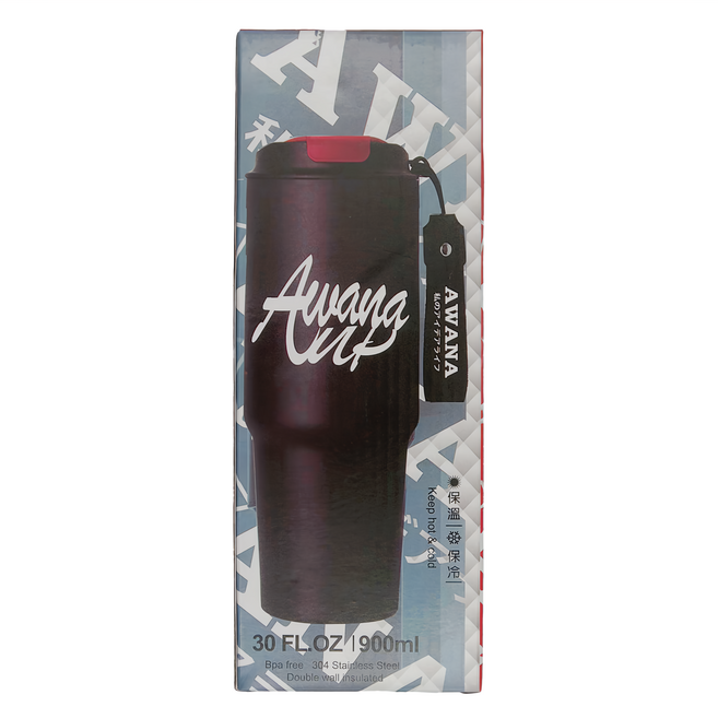 AWANA 歡樂手提酷冰杯 AB-900 7 x 8.5 x 23cm, 黑色, 900ml, 1個