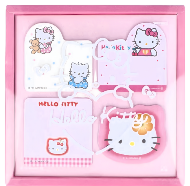 sun-star Hello Kitty 50週年便利貼 115 x 115 x 17mm 35g, 粉色芙蓉, 40張, 1本