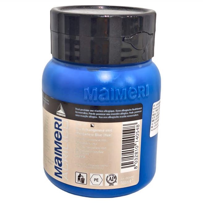 MaIMeRI 美利 壓克力顏料 MA-0934385 MANGANESE BLUE 385 錳藍, 500ml, 1色