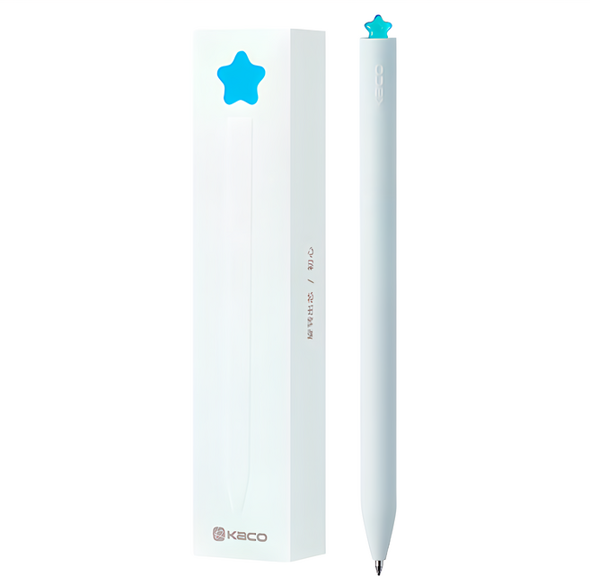 KaCO FIRST STAR 星願 旋轉中性筆 附同款筆芯 2支 0.5mm 星藍, 黑色, 1支