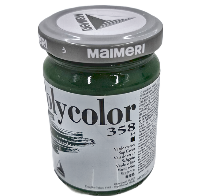 MaIMeRI 美利 POLYCOLOR 重稠壓克力 MA-1220358 358 SAP GREEN 樹汁綠, 140ml, 1色