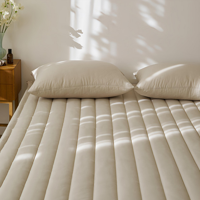 maatila Choux Cream系列 膨鬆超細纖維鬆緊帶式床墊, 杏色