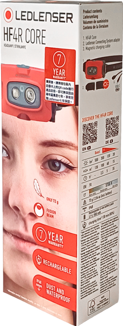 LEDLENSER 萊德雷神 HF4R Core 充電式頭燈 502792 72g, 紅色, 1個