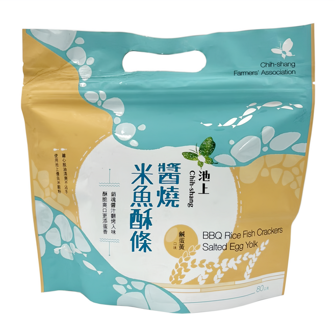 池上鄉農會 醬燒米魚酥條 鹹蛋黃口味, 1包, 80g