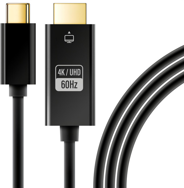 Home Planet Type-C 轉 HDMI 4K 60Hz 智慧型手機螢幕鏡像傳輸線, 2m, 黑色, 1條