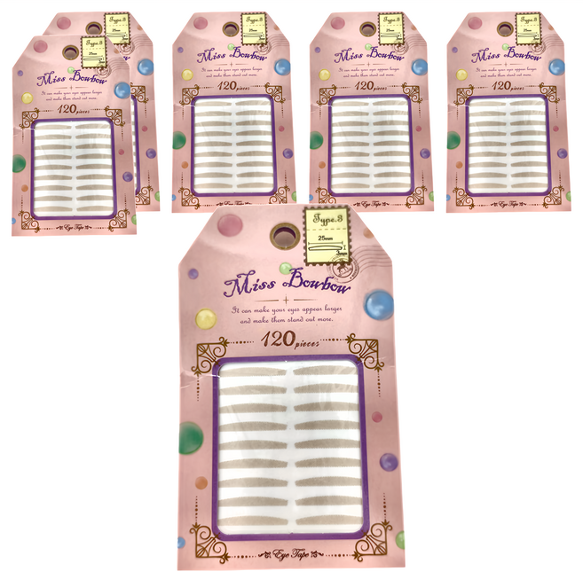 Miss Bowbow 撥撥小姐 3M雙眼皮貼 120枚, 3號內雙眼皮, 1組