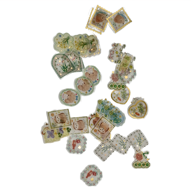 CARD LOVER 信的戀人 燙金貼紙包, 綠野綺境, 3包