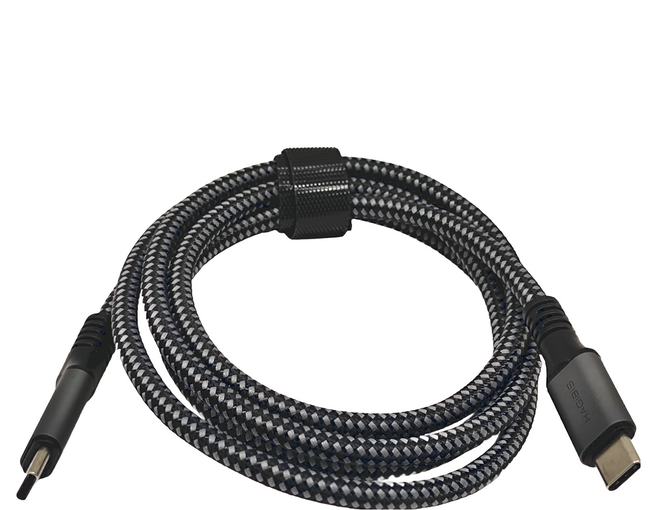 HAGiBiS 海備思 多功能Type-C to C USB 4編織網傳輸線 鋁合金+編織材質, 1.2m, 直頭款 黑色, 1條