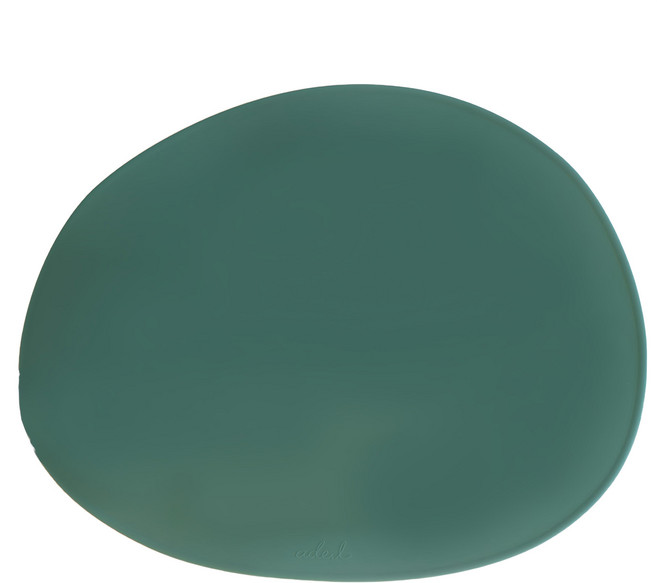 ade.l Big Pebble系列 矽膠餐墊, 407 x 320 x 1.8mm 邊緣凸起2.3mm, 卡其綠色, 1個