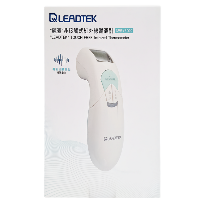 LEADTEK 麗臺科技 非接觸式紅外線體溫計 8D90 134.5 x 44.8 x 31.7mm, 1個
