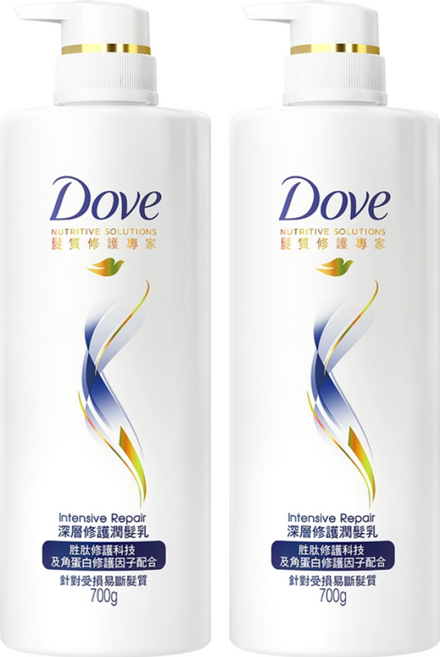 Dove 多芬 深層修護潤髮乳, 700g, 2瓶