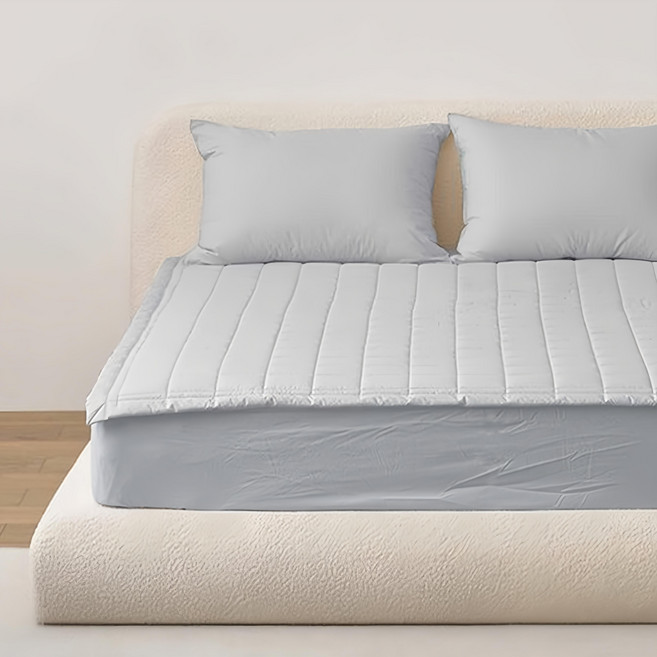 韓國 amante Super Cotton 60支高密度棉固定帶床墊, 冷灰色