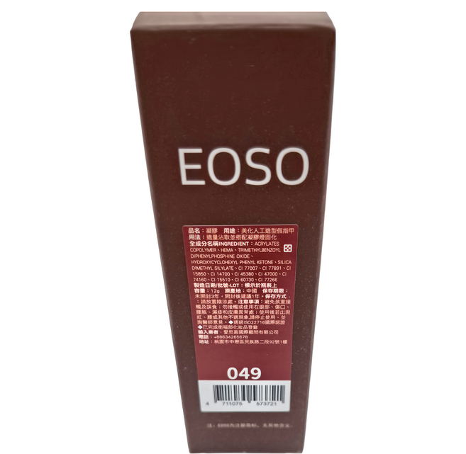 EOSO 彩色甲油膠, 049, 12g, 1瓶