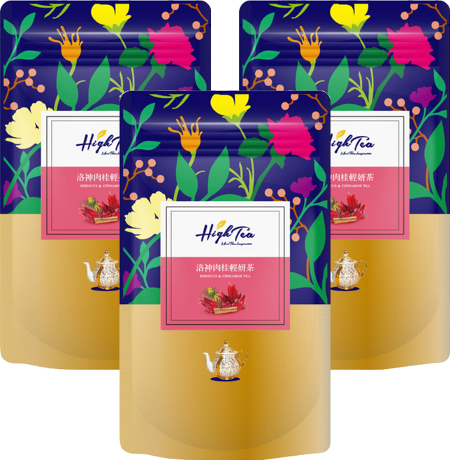 High Tea 伂橙 洛神肉桂輕妍茶包 天然無咖啡因 冷熱皆宜, 3.5g, 12包, 3袋
