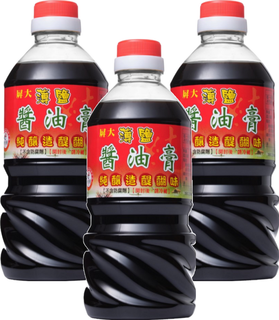 屏大 薄鹽醬油膏, 560ml, 3瓶