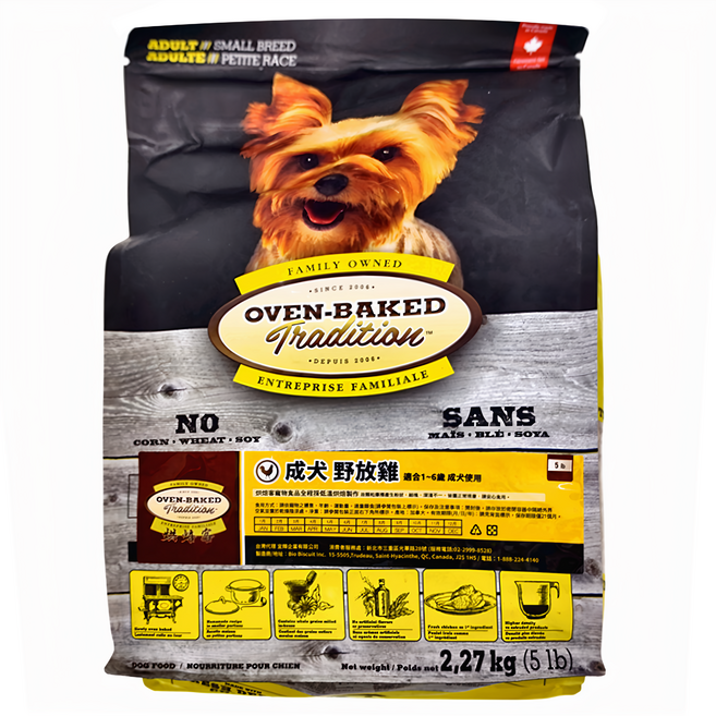OVEN-BAKED TRADITION 烘焙客 成犬飼料 小顆粒, 雞肉, 2.27kg, 1袋