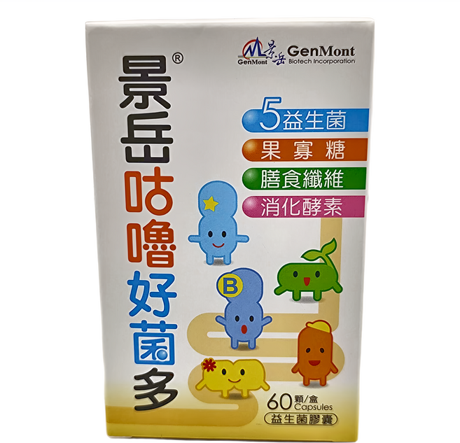 GenMont 景岳 咕嚕好菌多 益生菌膠囊, 60顆, 36g, 1盒