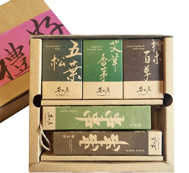 Tea Soap 茶山房 檜意樂活禮 手工皂禮盒 (100g*3+80g*2), 670g, 1盒