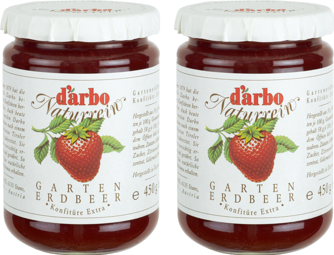 d'arbo 德寶 奧地利高品質果醬 草莓, 450g, 2罐