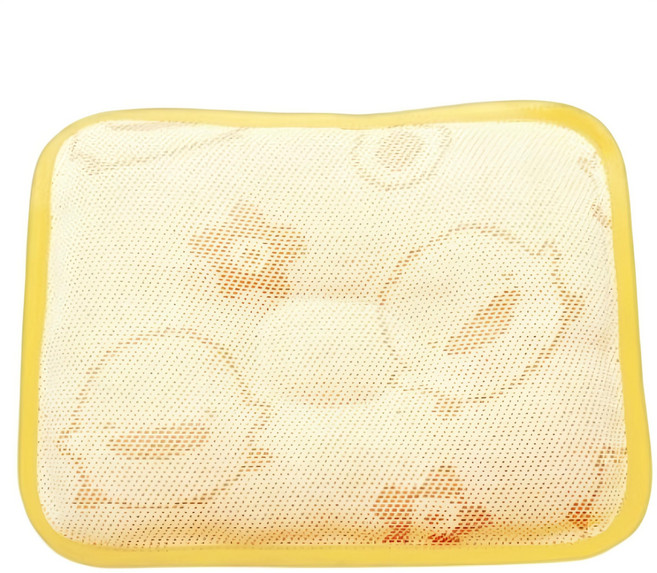PiYOPiYO 黃色小鴨 嬰幼兒亞草定型枕, 黃色, 1個