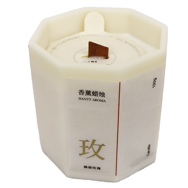 澳洲天然紅木芯八角瓶香氛蠟燭, 馥郁玫瑰, 160g, 1件
