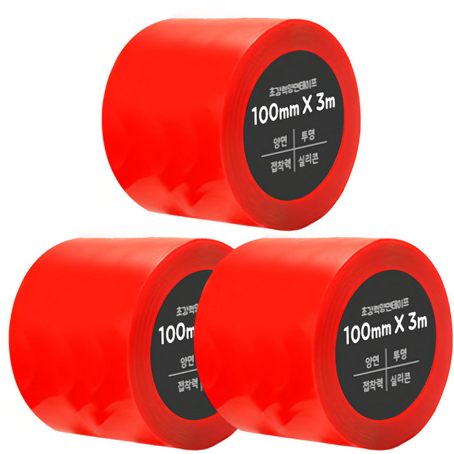 DADA 超強力雙面膠帶 100mm x 3m, 3個, 透明