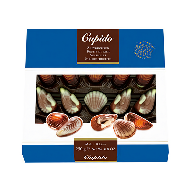 Cupido 貝殼榛果夾心巧克力, 250g, 1盒