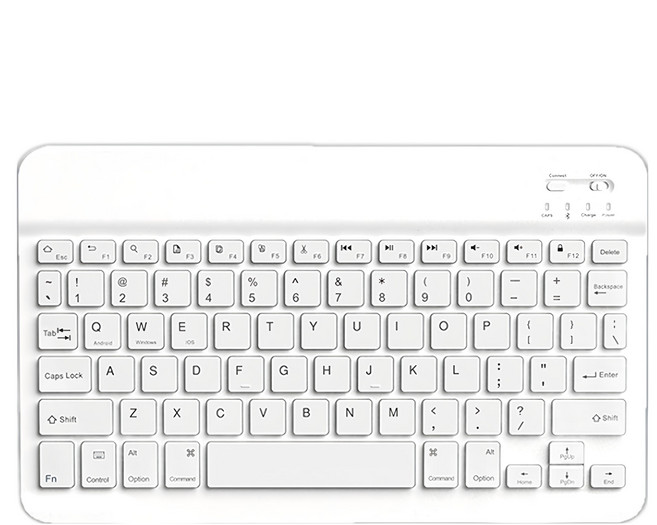 HONG JIN 宏晉 藍芽鍵盤, 白色, B215, 剪刀腳結構
