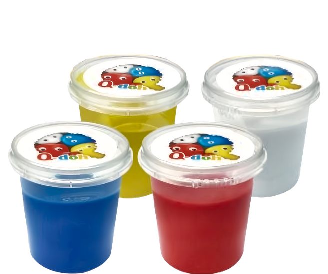 Q-doh 有機矽膠黏土4色組, 基礎色, 150g, 1組