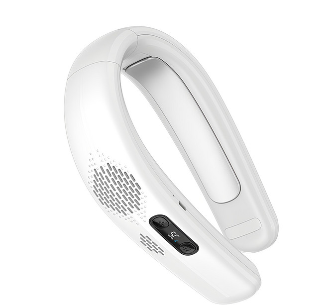 ANTIAN 半導體製冷風扇 FB12 4000mAh 冷氣頸掛式風扇/戶外超冰電風扇, 白色