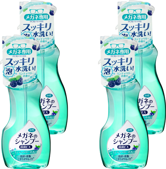 SOFT99 除菌型眼鏡清潔噴霧 薄荷藍莓香 200ml, 綠色, 4瓶