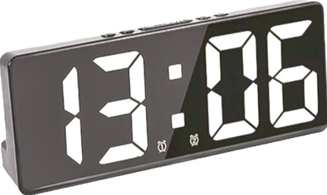小麥購物 LED聲控數字時鐘 調光款, 黑色