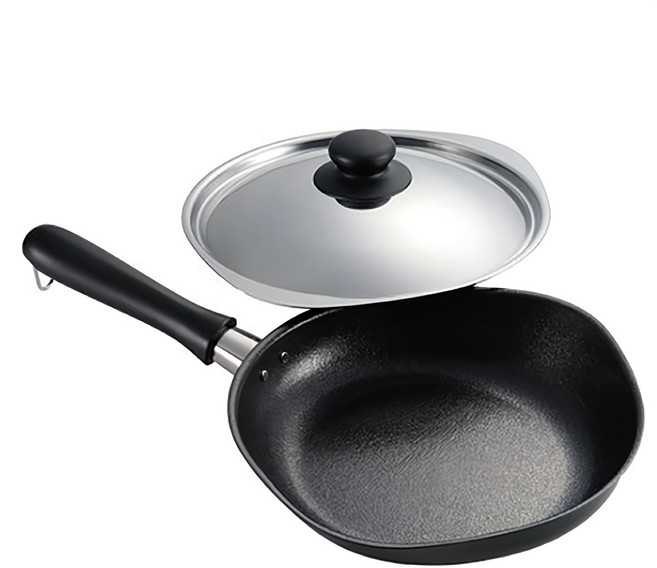 SORI YANAGI 柳宗理 雙網紋單手鐵鍋 附蓋 18cm 086189, 單色, 1入