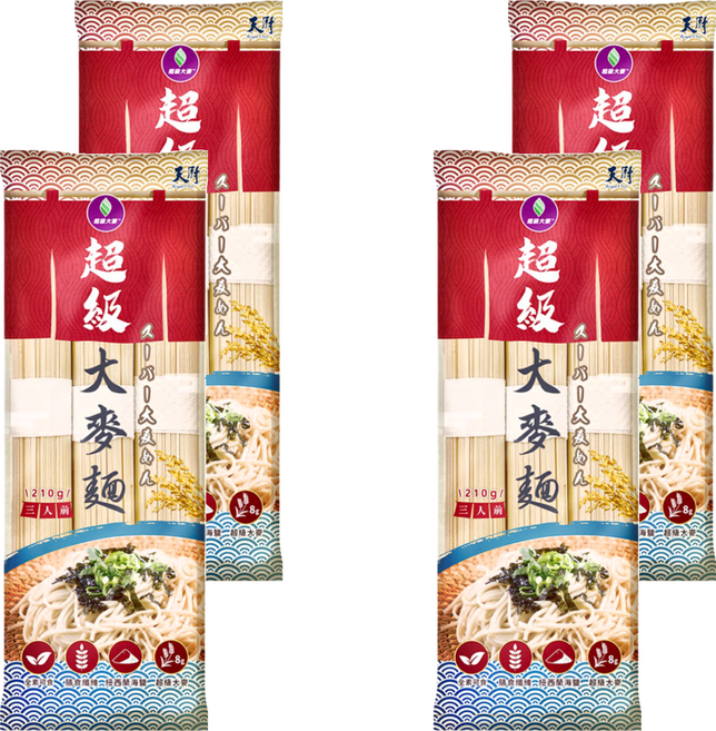 Royal Chef 天廚 超級大麥麵, 210g, 4包