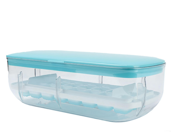 小麥購物 按壓式製冰盒 C277 393g, 1個, 天青藍