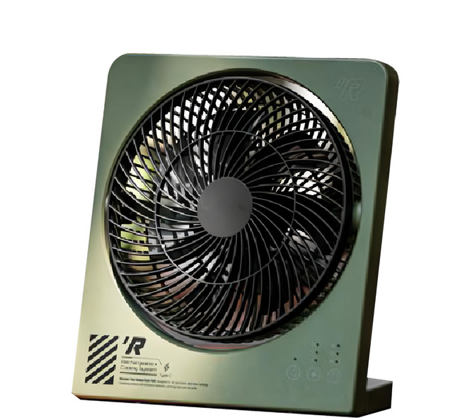 REMEMBER OUTDOOR 征服者充電扇 附有一掛勾可吊掛, RF-01, 綠色