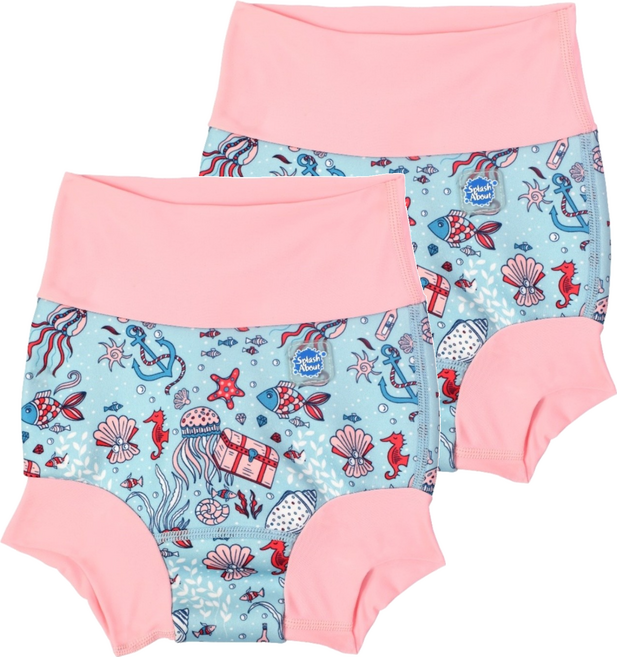 Splash About Happy Nappy 全新3D游泳尿布褲 Hidden Treasure 男女通用 1~2歲, XL, 2件