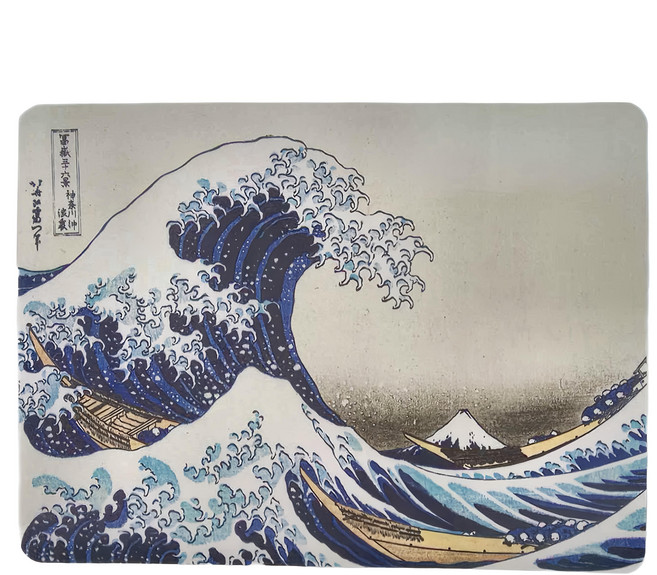 餐墊 葛飾北齋, 40 x 30cm, 米色 + 黑色 + 藍色, 1個