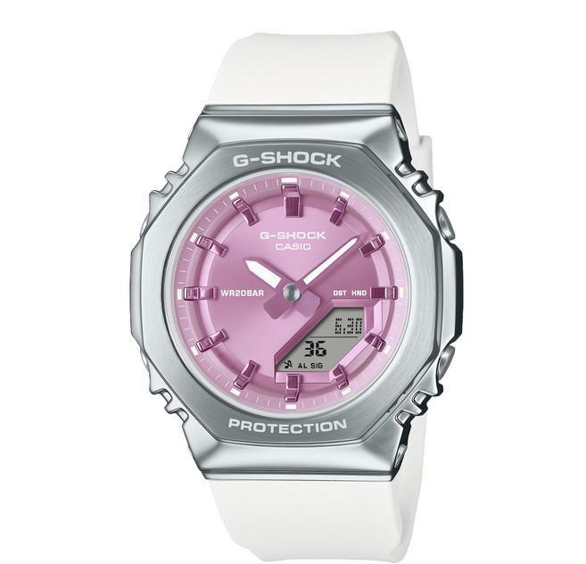 CASIO 卡西歐 G-SHOCK 八角金屬魅惑雙顯手錶 GM-S2110-7A6