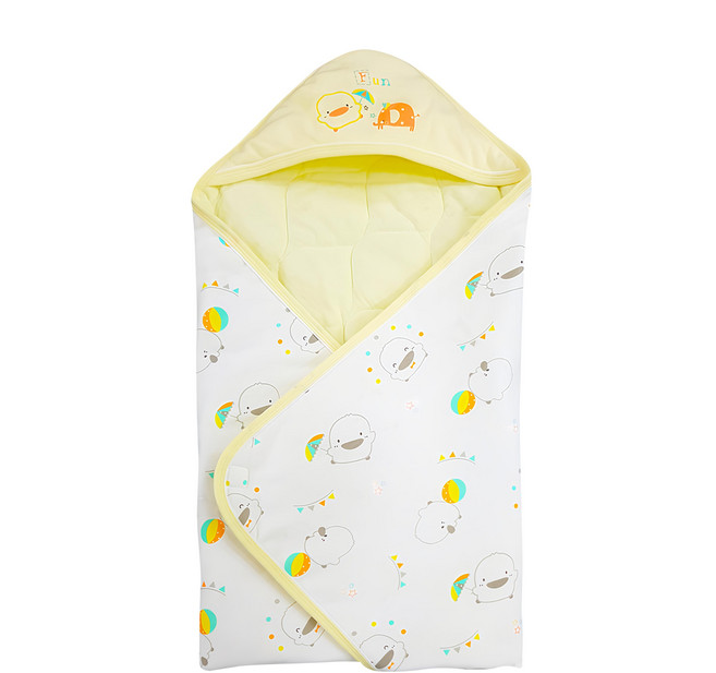 PiYOPiYO 黃色小鴨 小鴨叢林四季包巾 純棉材質 台灣製造 貼身舒適 W80 x L78 cm