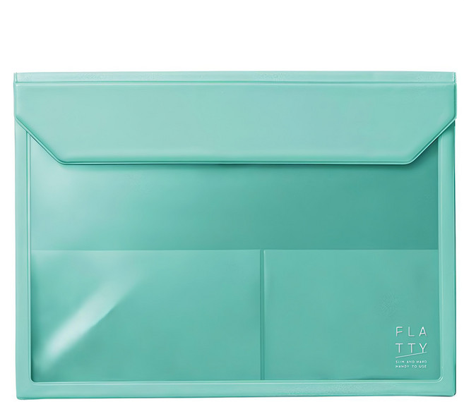 KING JIM FLATTY 多用途收納袋 5366-MG 325 x 245 x 20mm, 薄荷綠, 1個